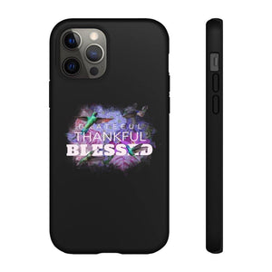 'Grateful Thankful Blessed' Durable Phone Case, Black - Rise Paradigm