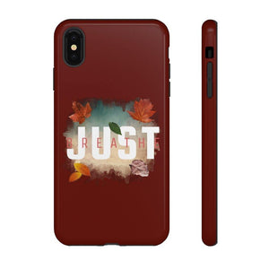 'Just Breathe' Durable Phone Case, Maroon - Rise Paradigm