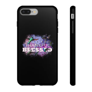 'Grateful Thankful Blessed' Durable Phone Case, Black - Rise Paradigm