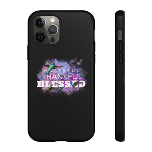 'Grateful Thankful Blessed' Durable Phone Case, Black - Rise Paradigm