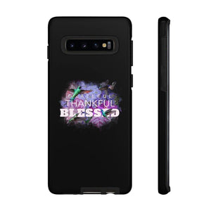 'Grateful Thankful Blessed' Durable Phone Case, Black - Rise Paradigm