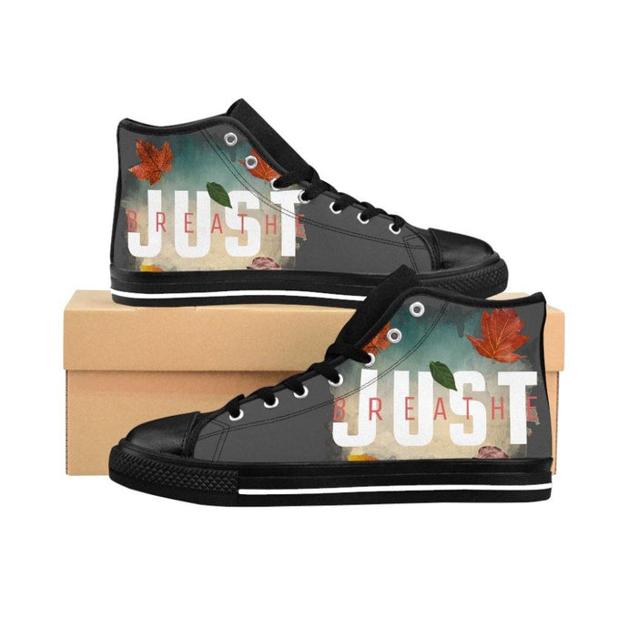 'Just Breathe' Women's High-top Sneakers, Charcoal - Rise Paradigm