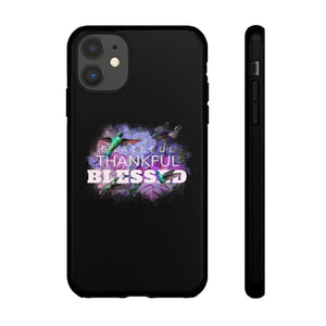 'Grateful Thankful Blessed' Durable Phone Case, Black - Rise Paradigm