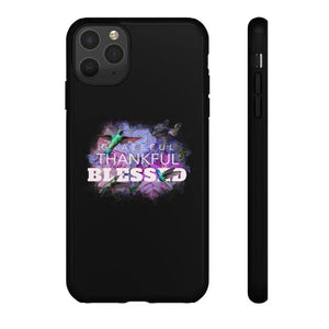 'Grateful Thankful Blessed' Durable Phone Case, Black - Rise Paradigm