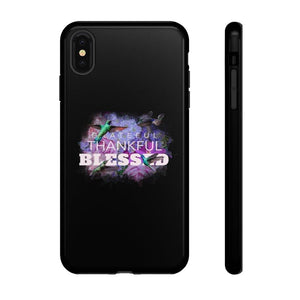 'Grateful Thankful Blessed' Durable Phone Case, Black - Rise Paradigm