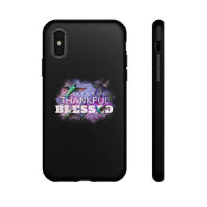 'Grateful Thankful Blessed' Durable Phone Case, Black - Rise Paradigm