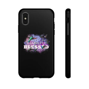 'Grateful Thankful Blessed' Durable Phone Case, Black - Rise Paradigm