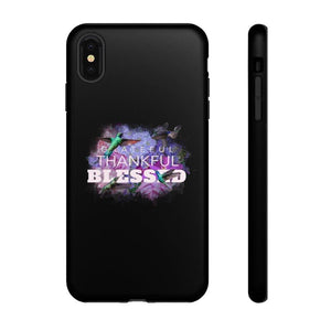 'Grateful Thankful Blessed' Durable Phone Case, Black - Rise Paradigm