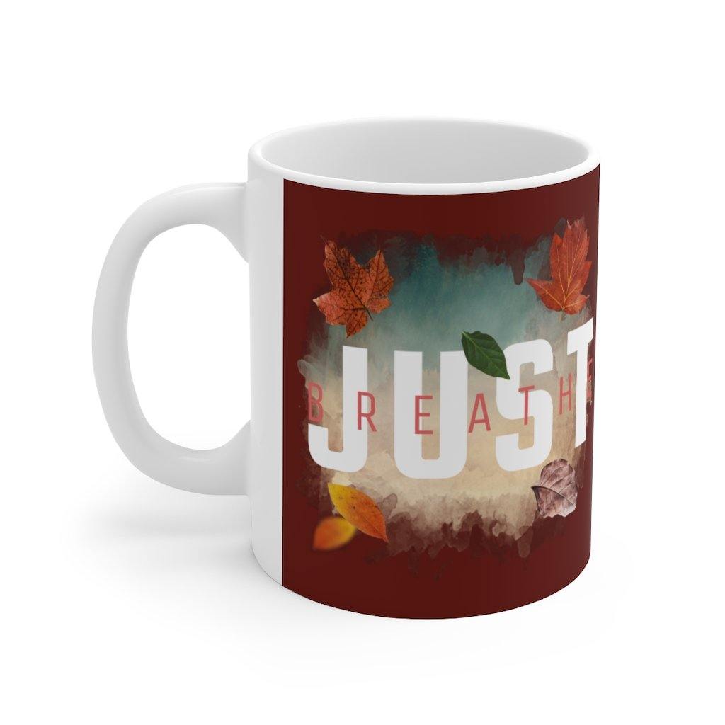 'Just Breathe' Mug, Maroon - Rise Paradigm