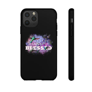 'Grateful Thankful Blessed' Durable Phone Case, Black - Rise Paradigm