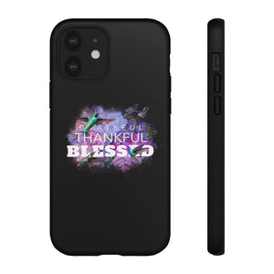 'Grateful Thankful Blessed' Durable Phone Case, Black - Rise Paradigm