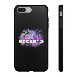 'Grateful Thankful Blessed' Durable Phone Case, Black - Rise Paradigm