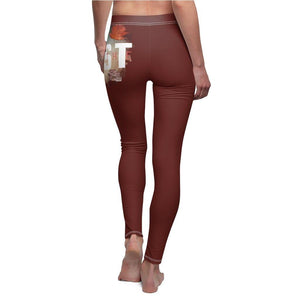 'Just Breathe' Casual Leggings, Maroon - Rise Paradigm