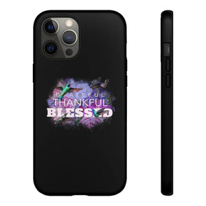 'Grateful Thankful Blessed' Durable Phone Case, Black - Rise Paradigm